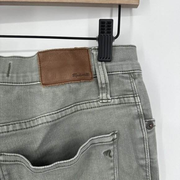 Madewell 9" High Rise Skinny Jean Size 26 Button Fly Garment Dyed Dried Olive - Picture 7 of 8